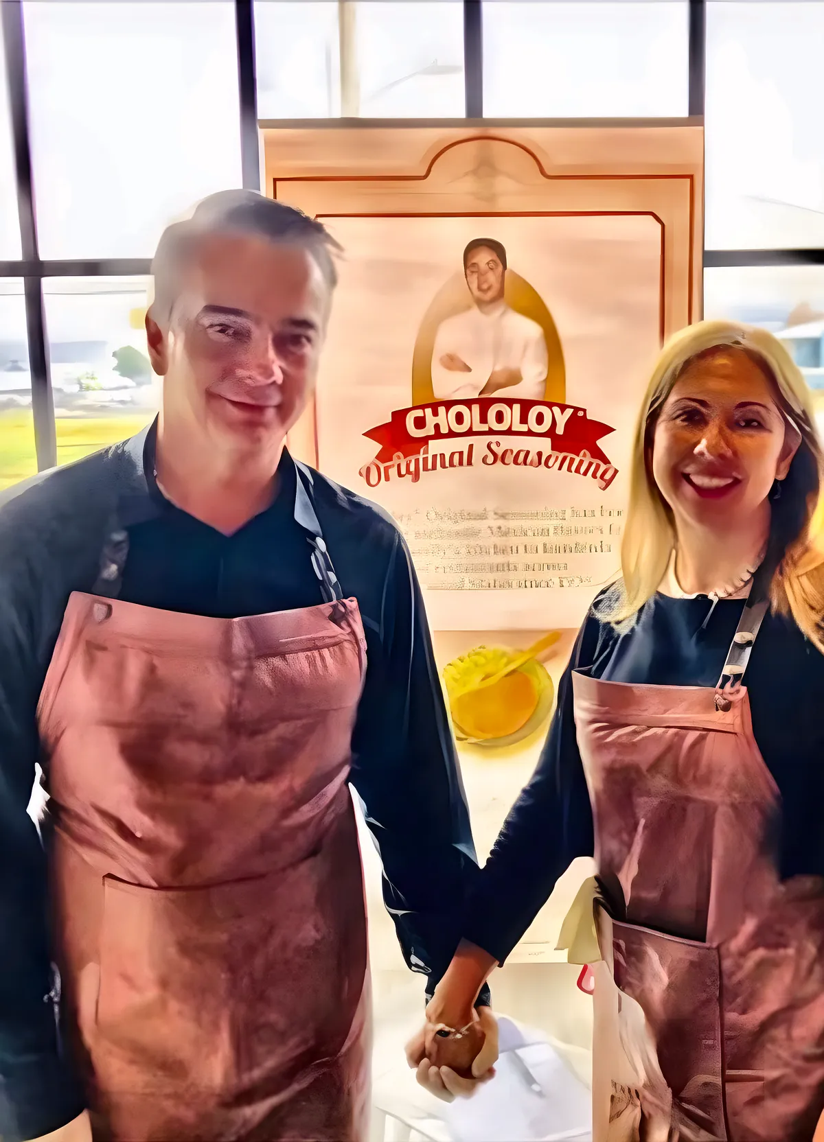 Patrick Hitchcock with his sister Kristina at a product fair