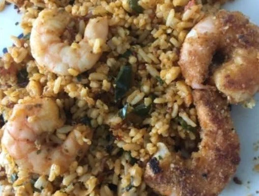 Breaded Shrimp and Rice