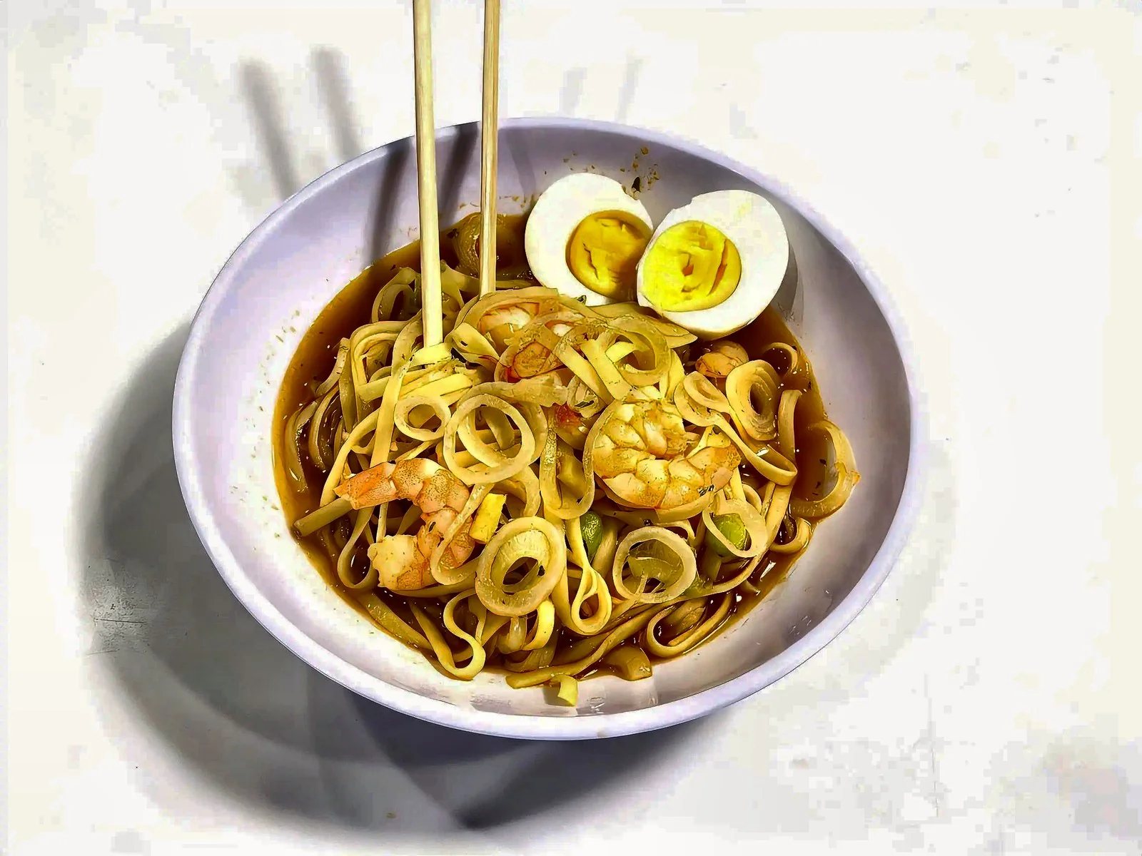 Asian-Style Noodle Soup with Shrimp